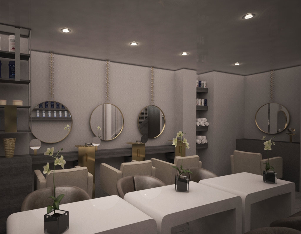 Interior design of hair and beauty retail salon south kensington